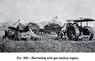 Harvesting with Gas Traction Engine